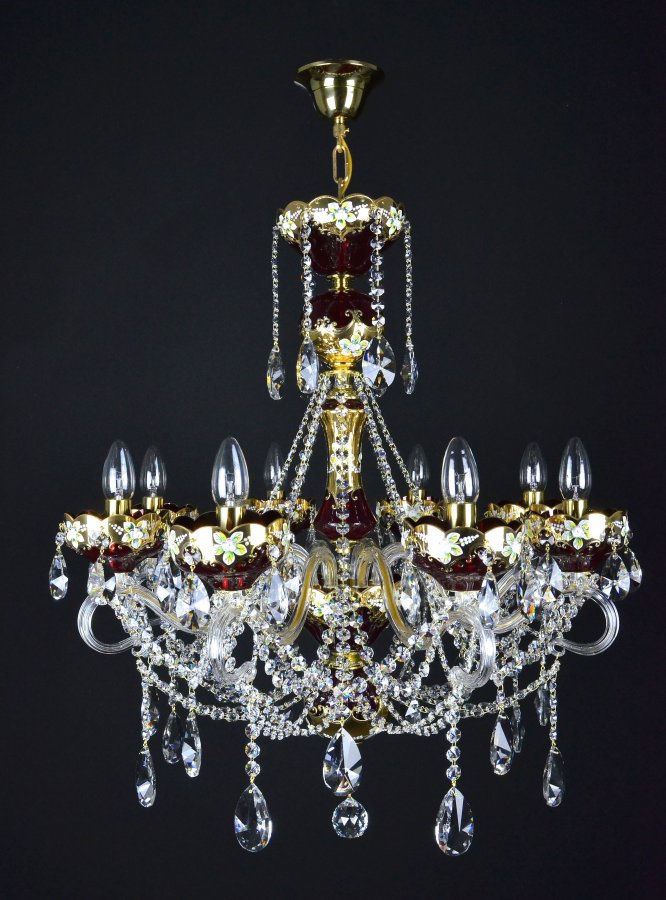 Ceiling Lights Amore 8 Amore 8 Gold Porcelain Flowers